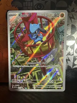 Pokemon TCG Riolu ME01 Black Star Promo Mega Evolution Exclusive Holo Card - Image 1