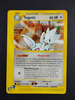 Togetic 39/147 Aquapolis Non-Holo 2002 WOTC Vintage E-Reader Pokemon Card NM - Image 1