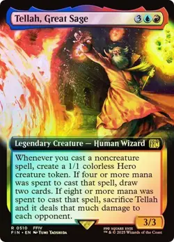 NM Extended Art Foil Tellah, Great Sage, MTG, Final Fantasy, Magic, 510 - Image 1