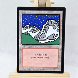 ALTERED - Mountain “Night Time” MtG Revised Edition Paint Pen LP 3ED Light Play - Image 1