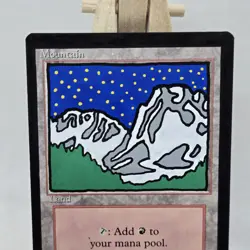 ALTERED - Mountain “Night Time” MtG Revised Edition Paint Pen LP 3ED Light Play - Image 3