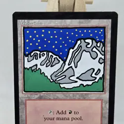 ALTERED - Mountain “Night Time” MtG Revised Edition Paint Pen LP 3ED Light Play - Image 4
