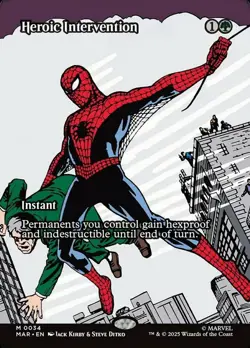 1x (34 MAR) Heroic Intervention - BORDERLESS SOURCE MATERIAL MTG Marvel's Spider - Image 1