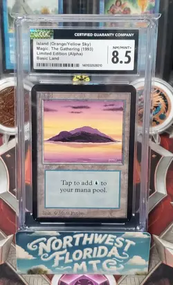 Graded MTG - CGC 8.5 - Limited Edition (Alpha) - Island (Orange/Yellow Sky) - Image 1