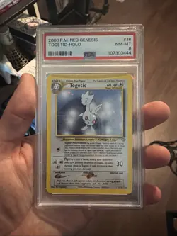 Pokemon TCG 2000 Togetic Neo Genesis Holo 16/111 PSA 8 - Image 1