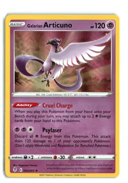 Pokemon Card Evolving Skies Galarian Articuno 063/203 Holo Rare - Near Mint NM - Image 1