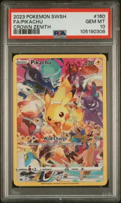 2023 POKEMON SWORD & SHIELD CROWN ZENITH #160 FULL ART/PIKACHU PSA 10 - Image 1