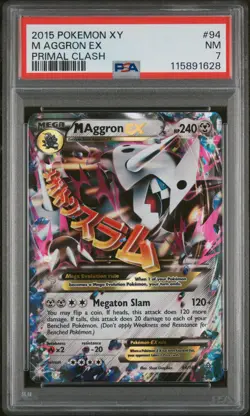 2015 POKEMON XY PRIMAL CLASH M AGGRON EX #94 PSA 7 NM #115891628 - Image 1