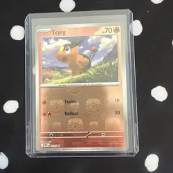 Pokemon TCG Tepig (Master Ball Pattern) 011/086 SV: White Flare Holo Near Mint - Image 1