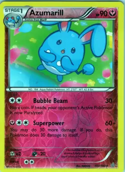 Azumarill 103/160 Rare - Pokemon TCG XY: Primal Clash - Reverse Holo (NM) - Image 1
