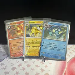 Pokemon Prismatic Evolutions SVP Promos 167, 168, 169 Flareon Vaporeon Jolteon - Image 1