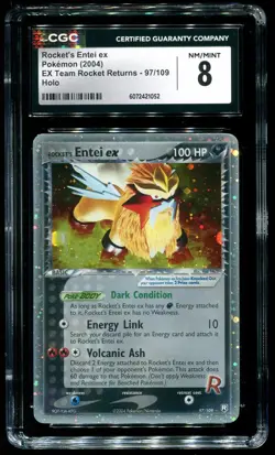 CGC 8 Rocket's Entei EX Holo Team Rocket Returns 2004 Pokemon Card #97 - Image 1