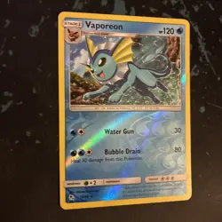 Vaporeon 18/68 Hidden Fates 2019 Reverse Holo Rare Pokemon TCG Card - LP - Image 2