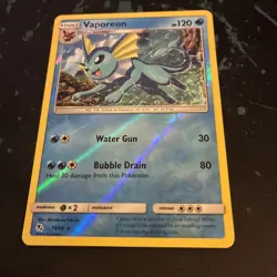 Vaporeon 18/68 Hidden Fates 2019 Reverse Holo Rare Pokemon TCG Card - LP - Image 3
