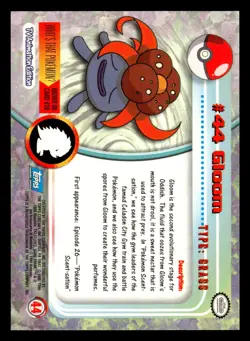 Pokemon Topps TV Animation Edition #44 Gloom Blue Logo Card - Image 2