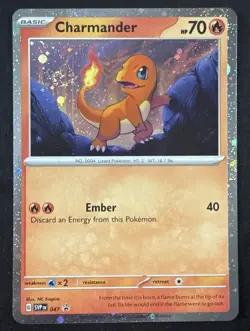 Charmander SVP047 Scarlet & Violet 151 Cosmos Holo Pokemon Card NM Swirl 💫 - Image 2