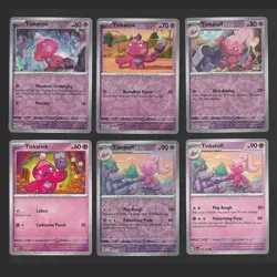 Tinkatink Pokemon Card Collection Set of 6 English Cards Cute Reverse Holo Rare - Image 1