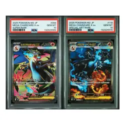 PSA 10 Pokemon Card Japanese Mega Charizard X ex SAR SR 2Card Set #094 #110 - Image 1