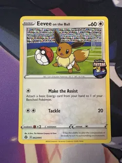 2020 Eevee On The Ball 002/005 Futsal Promo UK Exclusive Pokemon Card NM - Image 1