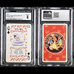 Ekans Pokemon Playing Poker Card 1996 Red Deck CGC 8 NM/Mint - Image 1
