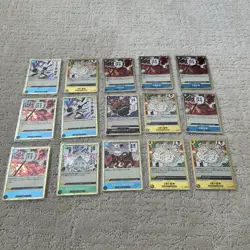 Lot of (15) All HOLO FOILS R RARE One Piece TCG Cards NM Free Shipping Japanese - Image 1