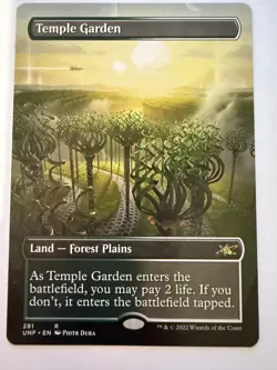 MTG: Temple Garden Borderless Regular Card Unfinity 281 - NM - Image 1