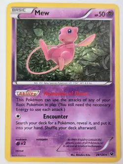Mew 29/124 Rare Fates Collide 2016 Pokemon Card PSYCHIC Basic M. Arita - Image 1