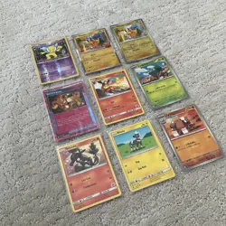 Lot of (9) Pokemon Some Holo Vintage Rare Cards NM/M Sleeved TCG Pikachu - Image 2