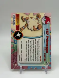 Primeape #57 Non-Foil Topps Blue Logo 1st Print Pokemon TV H1 LP - Image 2