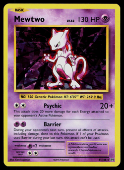 Pokemon XY Evolutions 51/108 Mewtwo Holo Cracked Ice Holo Rare - Image 1