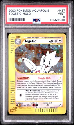 2003 POKEMON AQUAPOLIS #H27 TOGETIC-HOLO PSA 9 - Image 1