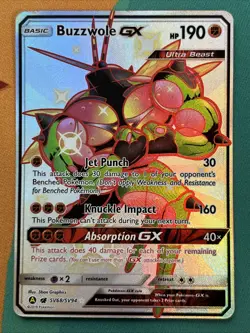 Pokemon Card Buzzwole GX Shiny Vault Full Art (SV68/SV94) Hidden Fates *LP/MP* - Image 1