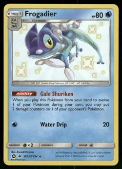 Frogadier SV12/SV94 Shiny Holo Rare Holo NM Pokemon Hidden Fates: Shiny Vault - Image 1