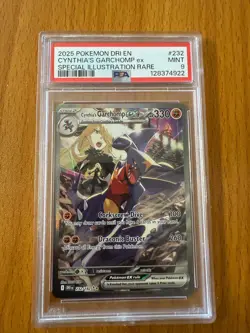 2025 Pokemon Destined Rivals SIR Cynthia’s Garchomp ex PSA 9 - Image 1