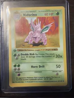 Pokemon TCG Nidorino Base Set Unlimited Uncommon 1st Edition Shadowless - Image 1