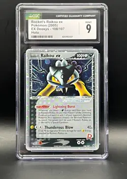 Rockets Raikou Ex 108/107 Secret Rare -2005 Pokemon Ex Deoxys- CGC 9 Mint - Image 1