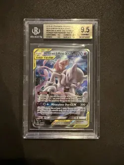 Pokemon Mewtwo & Mew GX SM191 Full Art 2019 BGS 9.5 Gem Mint - Image 1