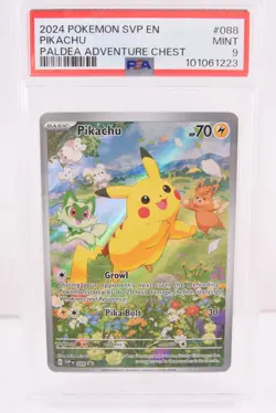 Pokemon Scarlet Violet Promo EN Pikachu Paldea Adventure Chest PSA 9 MNT #088 #T - Image 1