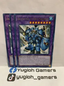 Yugioh Dinoster Power, The Mighty Dracoslayer X3 1st Edition Rare Played - Image 1