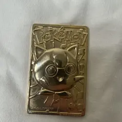 Vintage 1999 Burger King Pokemon 23k Gold Plated JIGGLYPUFF Trading Card - Image 1