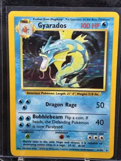 Pokemon Gyarados TCG Base Set Holo Unlimited Rare Card 6/102 Vintage WOTC LP - Image 2