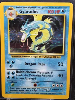 Pokemon Gyarados TCG Base Set Holo Unlimited Rare Card 6/102 Vintage WOTC LP - Image 3