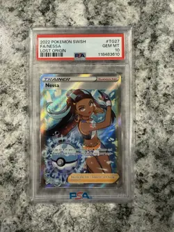 Nessa TG27/TG30 Pokemon TCG Lost Origin Full Art Trainer Holo Card PSA 10 - Image 1