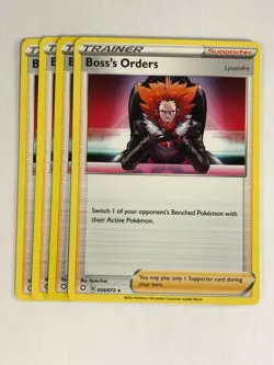 Pokemon Card Shining Fates 4x Playset Boss's Orders 058/072 NM - Image 1