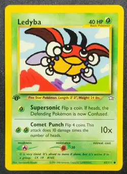 2000 Neo Genesis Ledyba 63/111 1st Edition Wotc Vintage Pokemon Card - Image 1