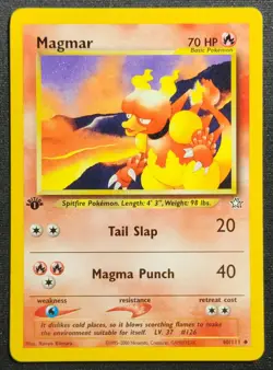 2000 Neo Genesis Magmar 40/111 1st Edition Wotc Vintage Pokemon Card - Image 1