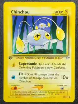 2000 Neo Genesis Chinchou 55/111 1st Edition Wotc Vintage Pokemon Card - Image 1