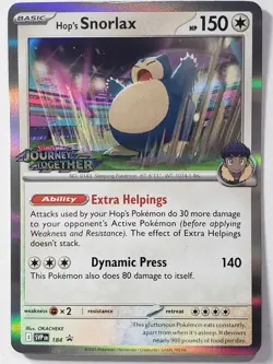 PRERELEASE Hop's Snorlax SVP184 NM - STAMPED PROMO Journey Together Pokemon Card - Image 1