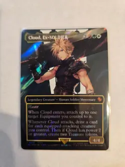Cloud, Ex-SOLDIER (Borderless) (Surge Foil) Commander: Final Fantasy Foil - Image 1