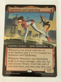 Spinneret and Spiderling Extended Art Marvel's Spider-Man Foil 264 - Image 1